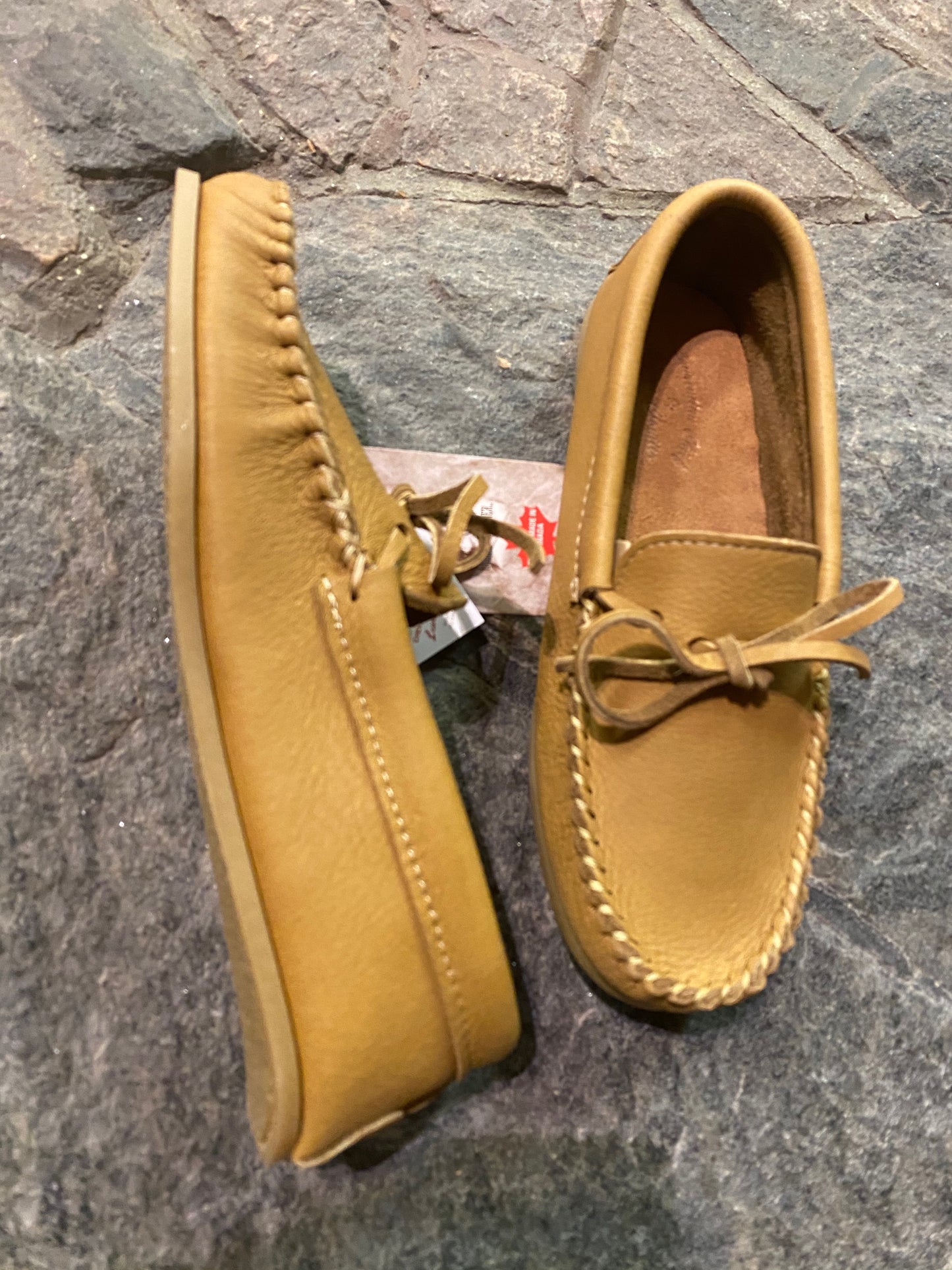 Men Rubber Soled Moose Hide Moccasins #13107