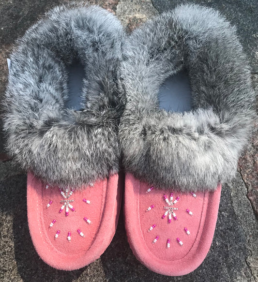 Pink Classic Fur Moccasins