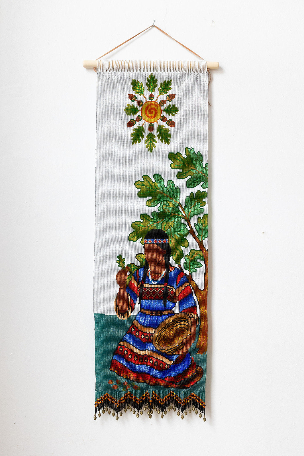 Acorn-Beaded Tapestry