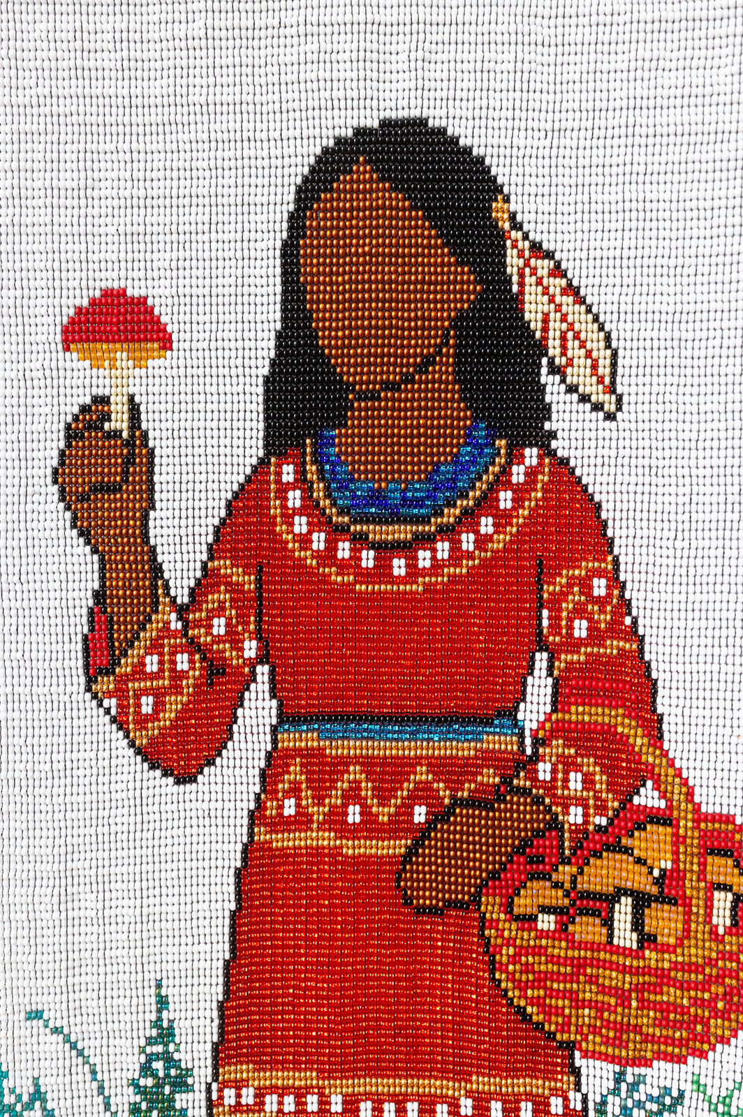 Field Mushroom-Beaded Tapestry