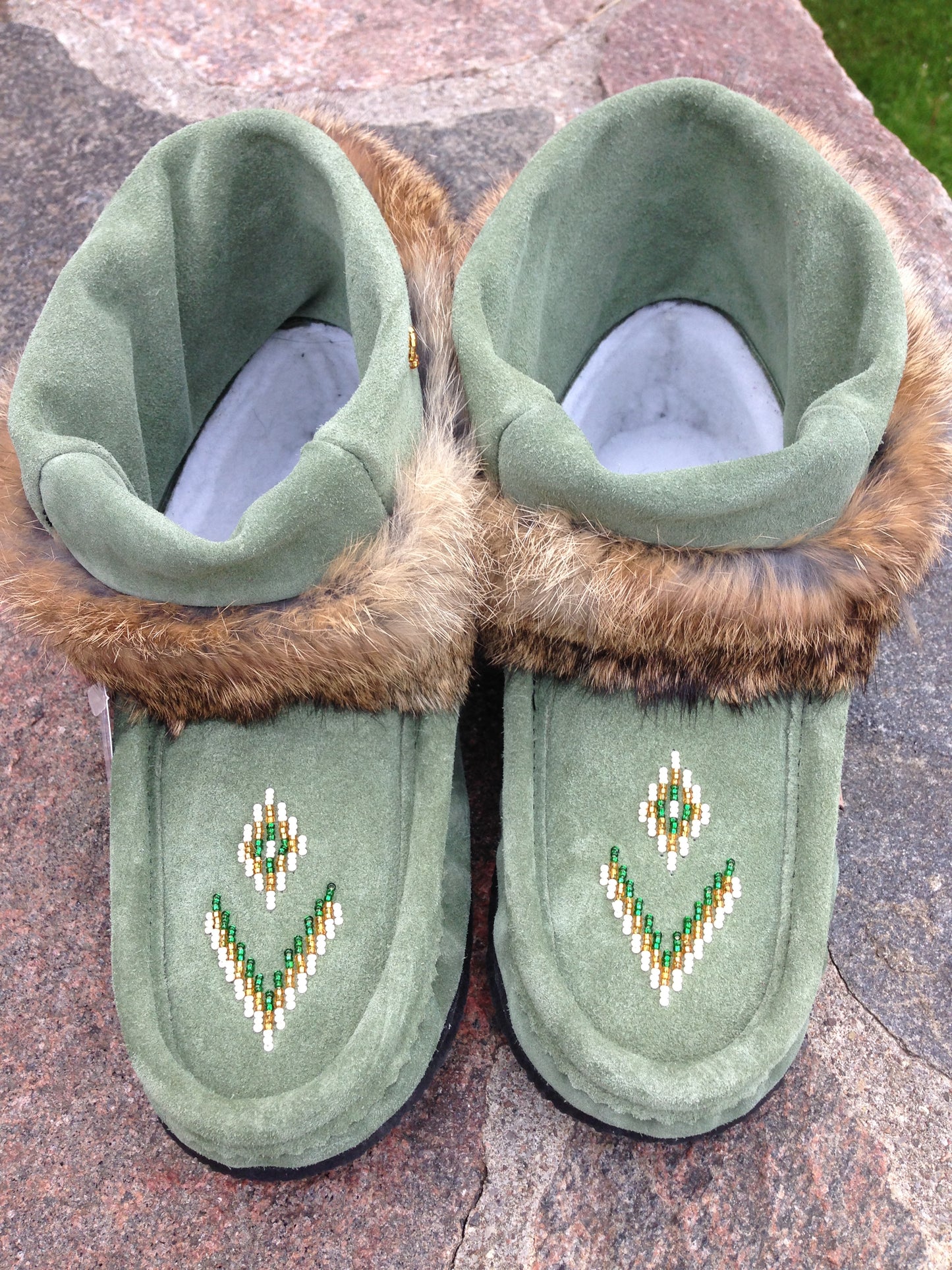 Mini Suede Mukluks-Forest Green