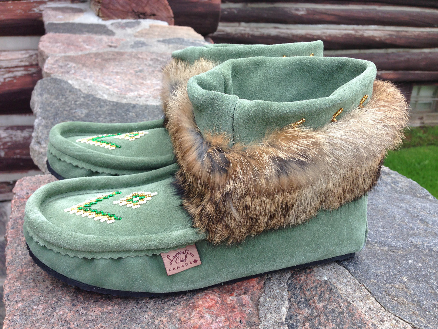 Mini Suede Mukluks-Forest Green