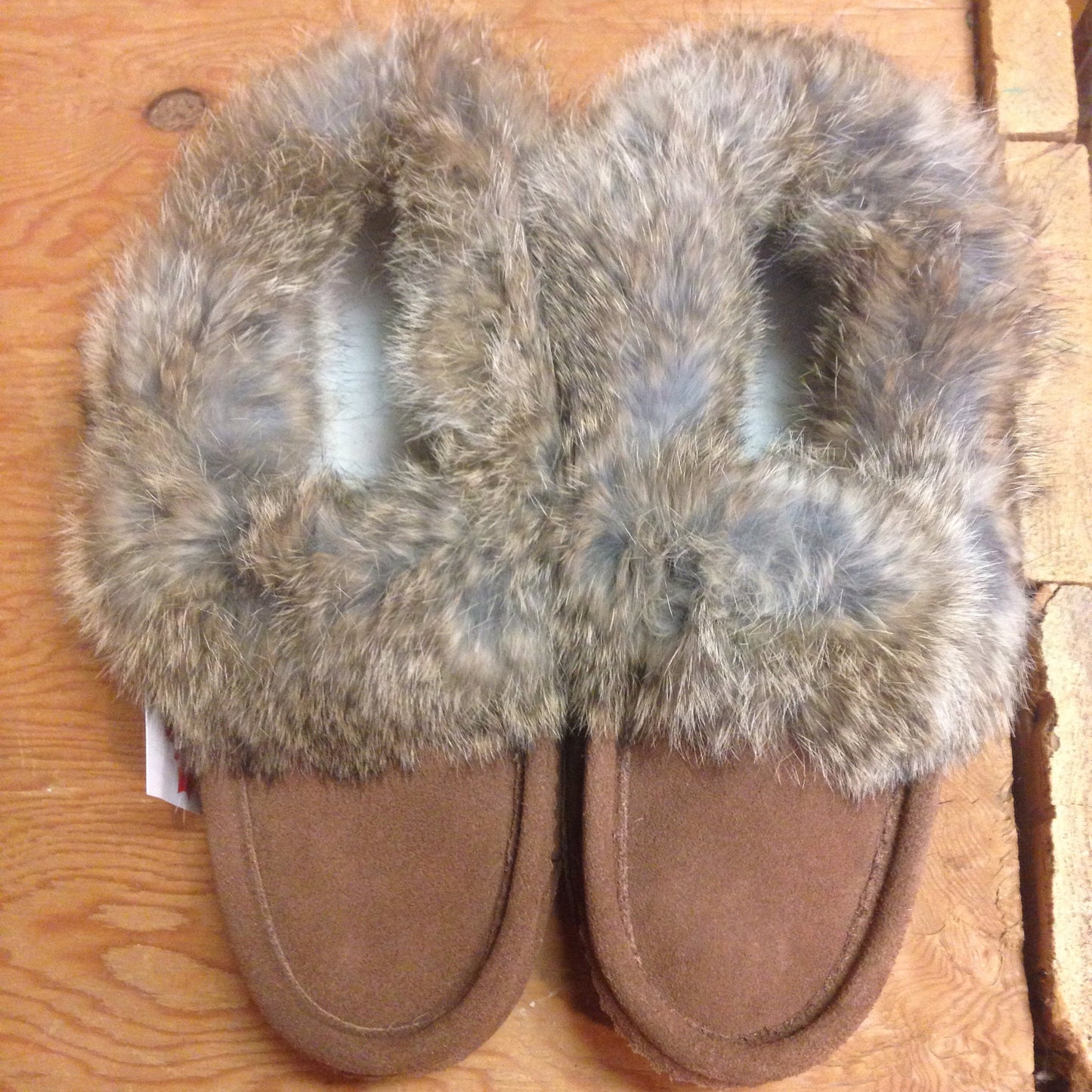 Mens Classic Rabbit Fur Suede Moccasin