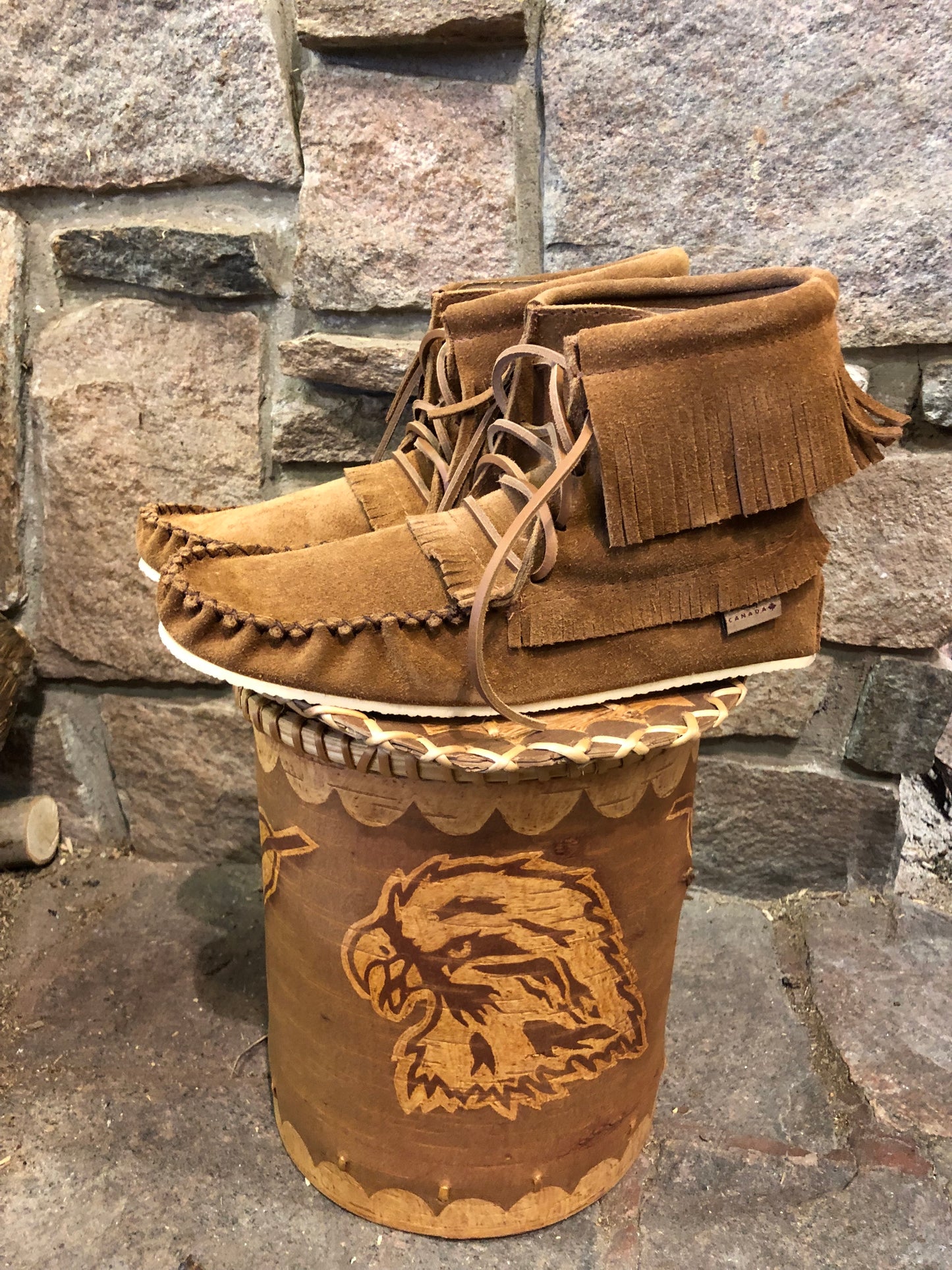 Mens Hi-Top Boot in Dark Tan Suede