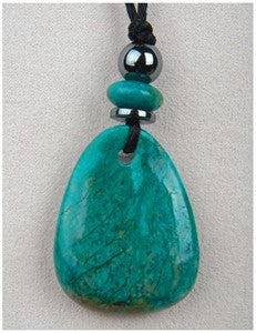 Chrysocolla Wave Medicine Stone Necklace