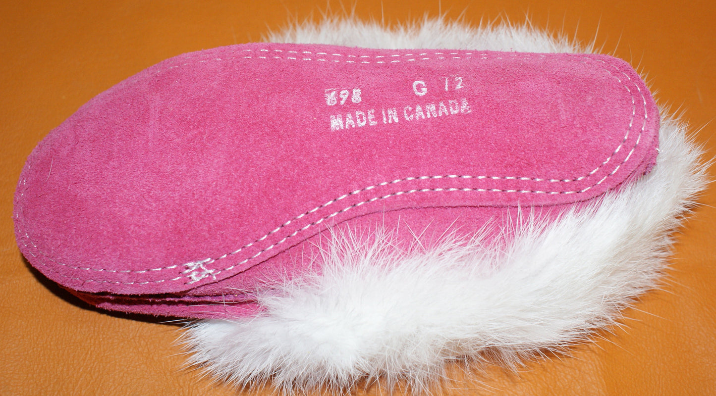 Classic Children's Suede Rabbit Fur Moccasin