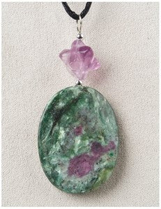 Ruby Fuchsite Twist Medicine Stone Necklace