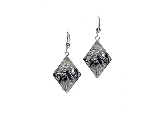 Salmon Earrings, Diamond Shape