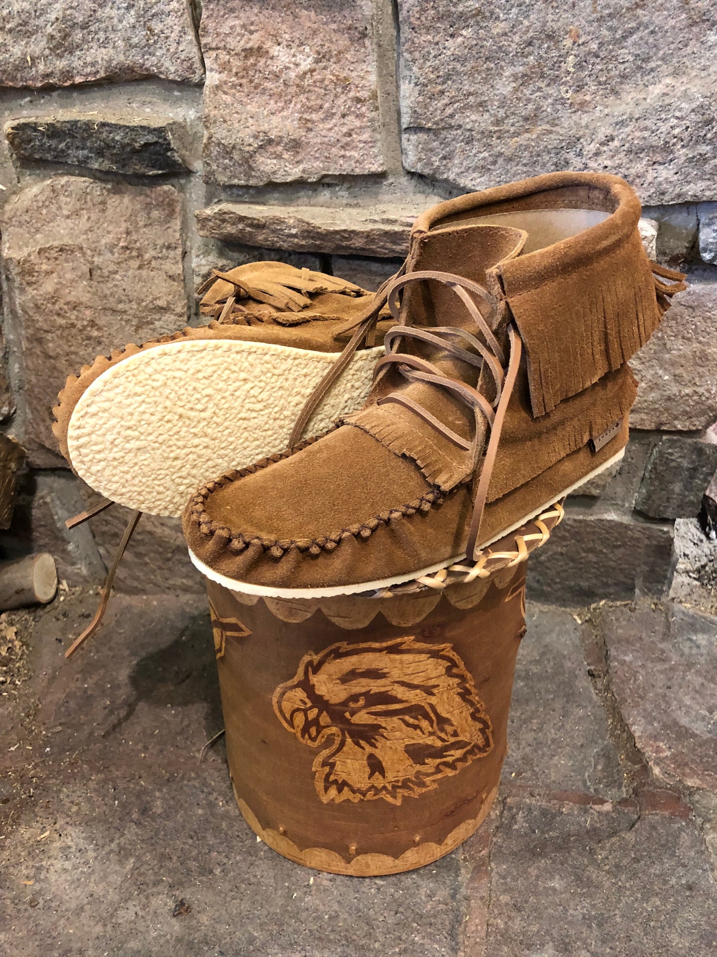 Mens Hi-Top Boot in Dark Tan Suede