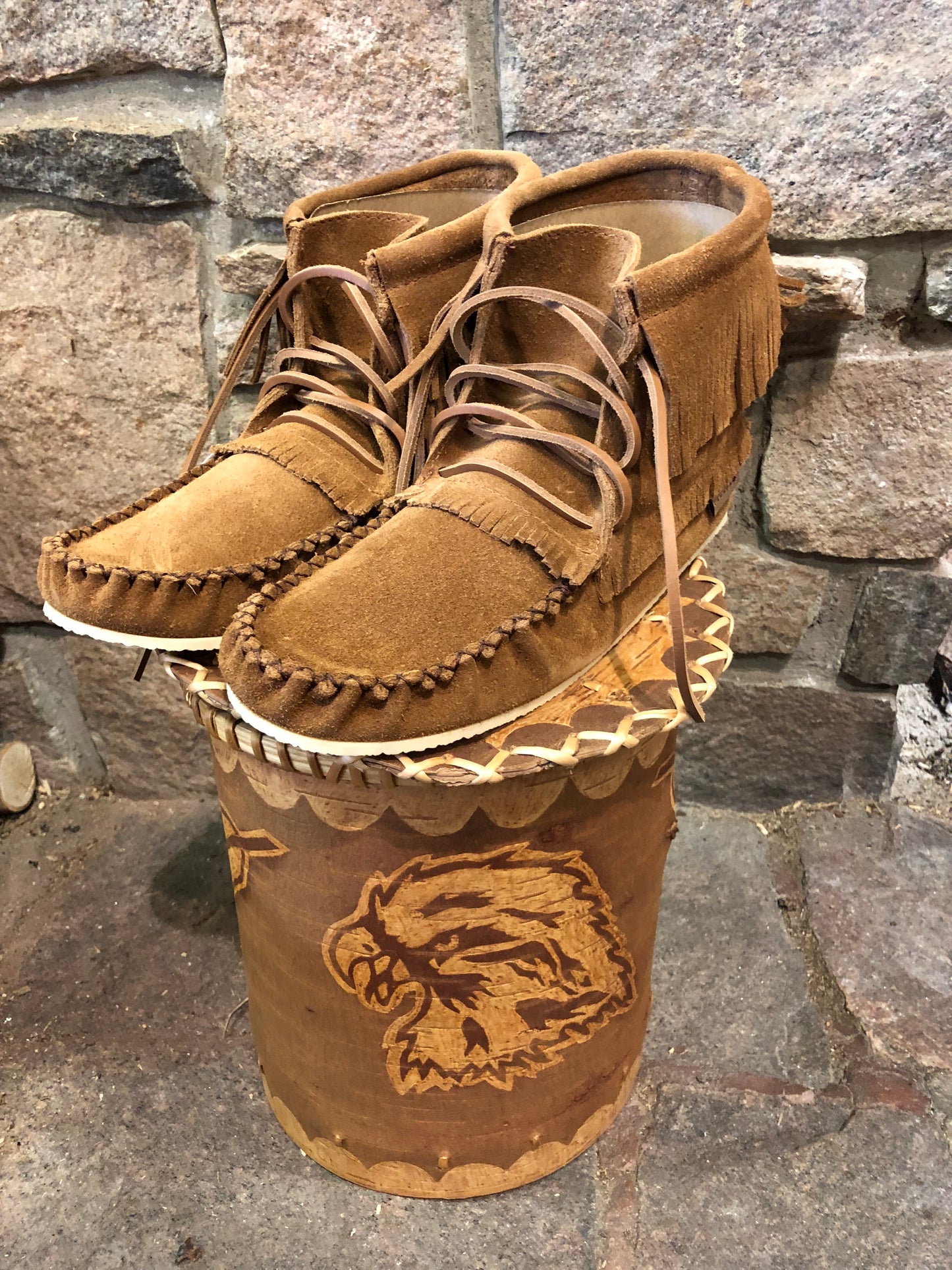 Mens Hi-Top Boot in Dark Tan Suede